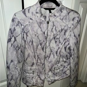White House Black Market, Snake Print Moro Purple Jacket